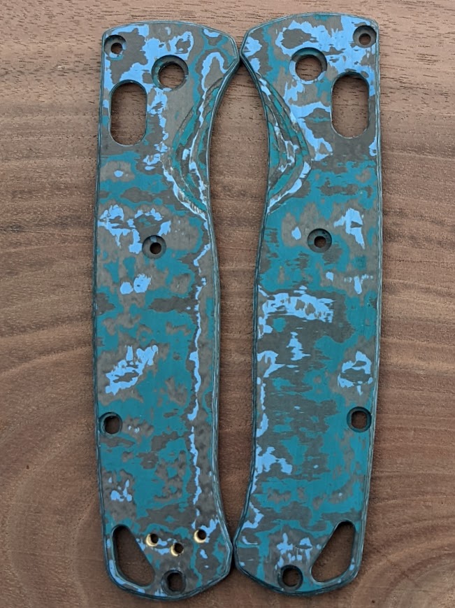Arctic Storm Custom Carbon Fiber scales for the Benchmade Bugout