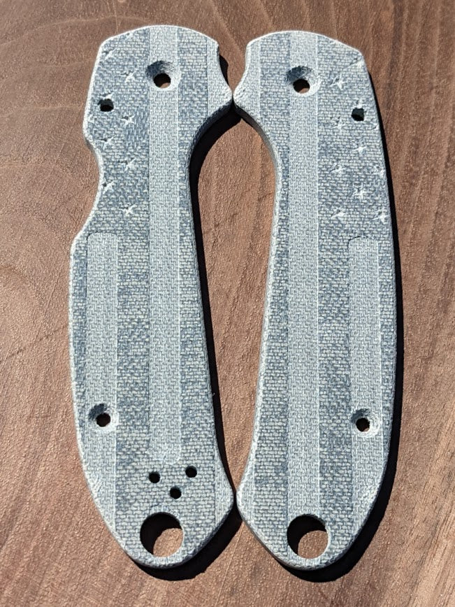 Spyderco Para 3 Skinny Mod FLAG Micarta Scale Set