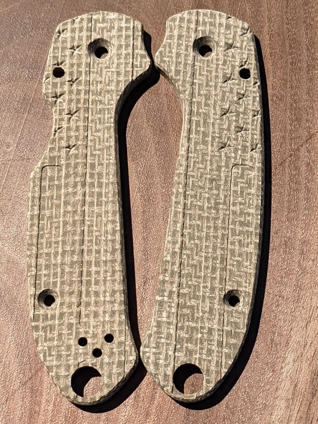 Spyderco Para 3 Skinny Mod FLAG Micarta Scale Set