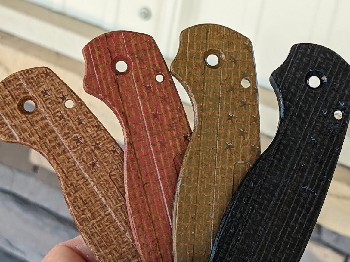 Spyderco Para 3 Micarta FLAG Scale Set