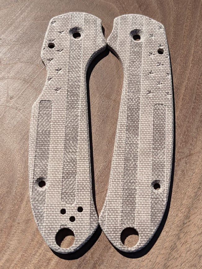 Spyderco Para 3 Skinny Mod FLAG Micarta Scale Set