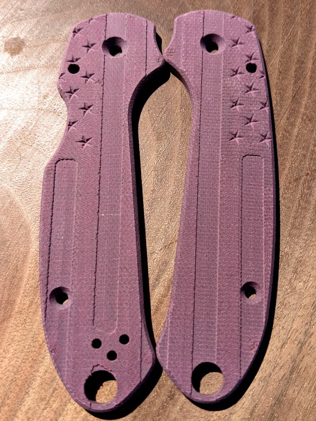 Spyderco Para 3 Skinny Mod FLAG Micarta Scale Set