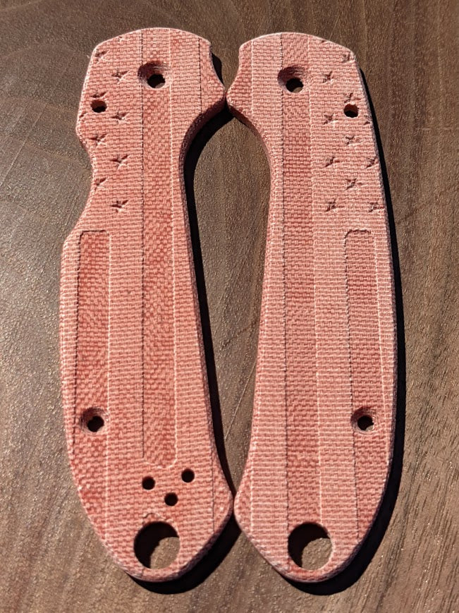 Spyderco Para 3 Skinny Mod FLAG Micarta Scale Set