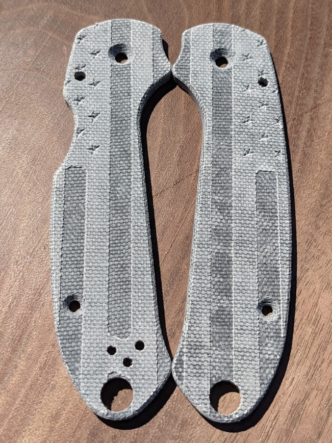 Spyderco Para 3 Skinny Mod FLAG Micarta Scale Set