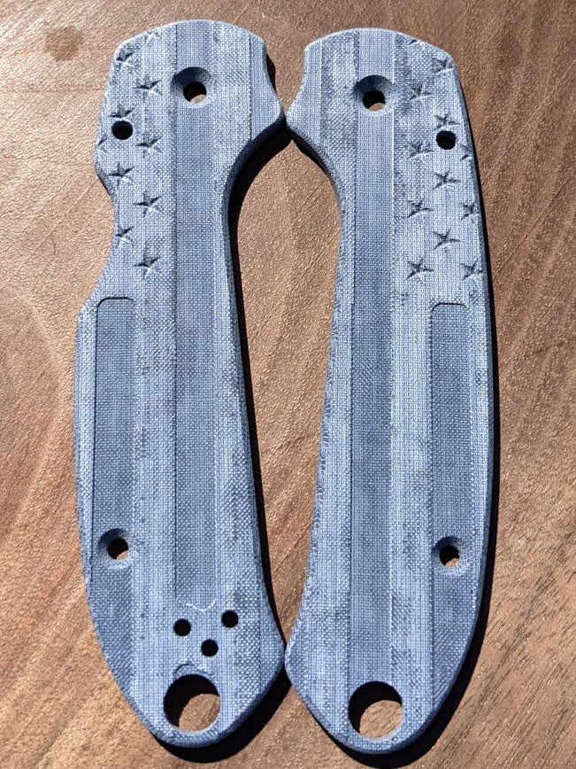 Spyderco Para 3 Skinny Mod FLAG Micarta Scale Set