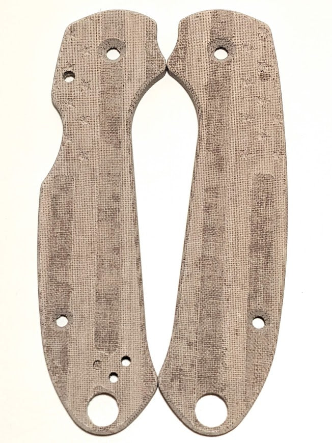 Spyderco Para 3 Skinny Mod FLAG Micarta Scale Set