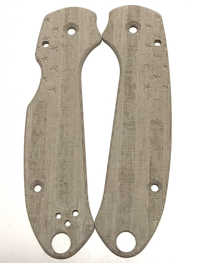 Spyderco Para 3 Skinny Mod FLAG Micarta Scale Set