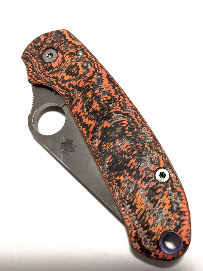 Spyderco Para 3 Skinny Mod Fat Carbon Contoured Sine Wave Scale Set