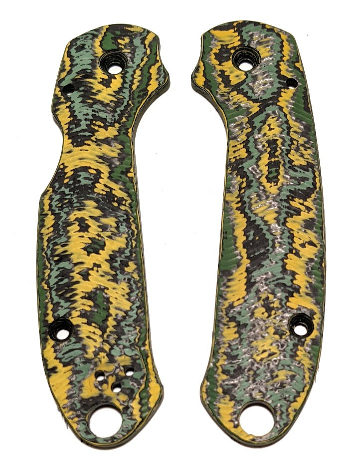 Spyderco Para 3 Skinny Mod Fat Carbon Contoured Sine Wave Scale Set