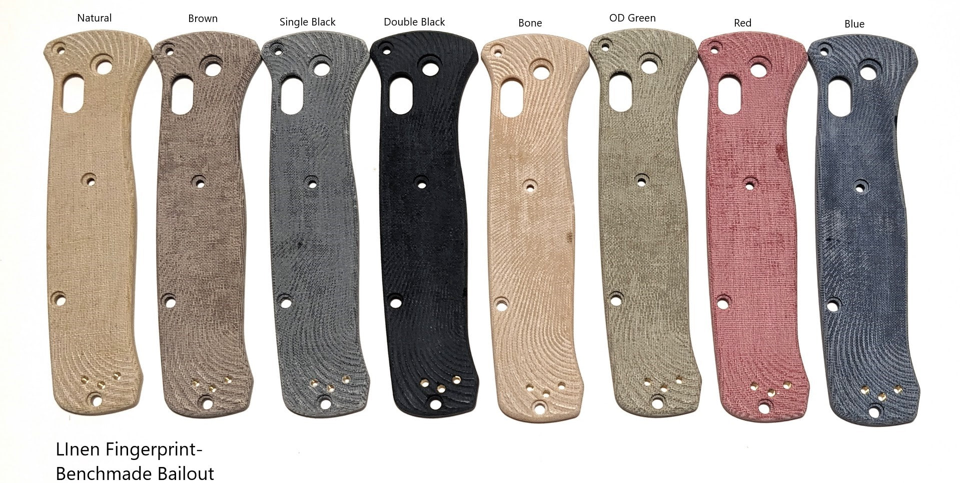 Fingerprint Micarta scale sets for the Benchmade Bailout by Ripp's Garage Tech