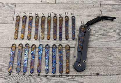 Chris Reeves Knives (CRK)  Polished Timascus Pocket Clips 12-18-2023