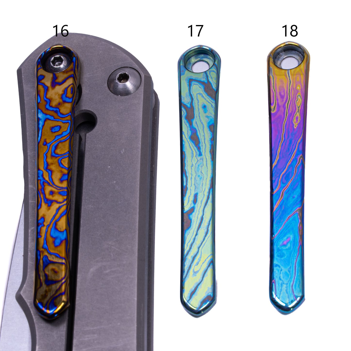 Chris Reeves Knives (CRK)  Polished Timascus Pocket Clips