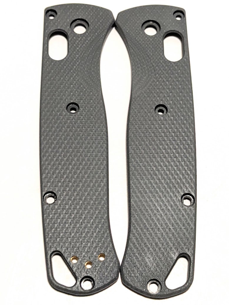 Cool Gray Bugout Scales in G-10 with Diamond Milling Pattern