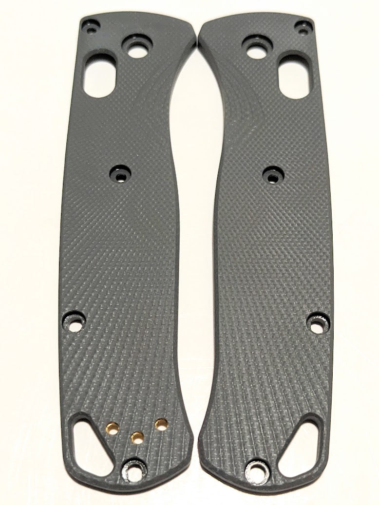 Cool Gray Bugout Scales in G-10 with Fluted Milling Pattern