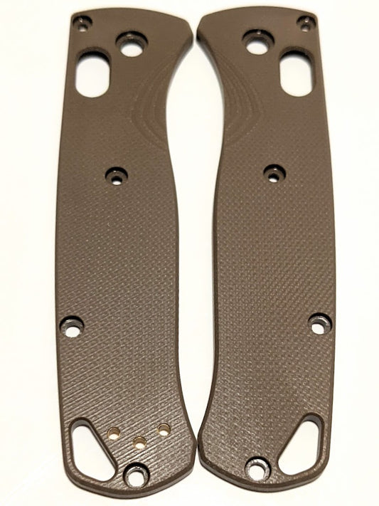 Coyote Brown Benchmade Bugout Scales with Angle Parallel milling pattern