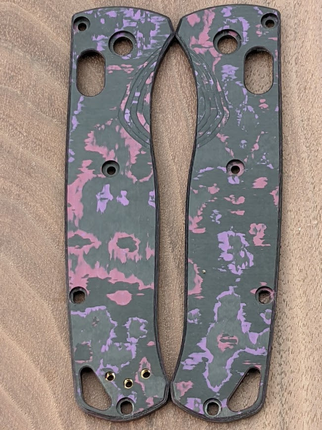 Purple Haze Custom Carbon Fiber scales for the Benchmade Bugout